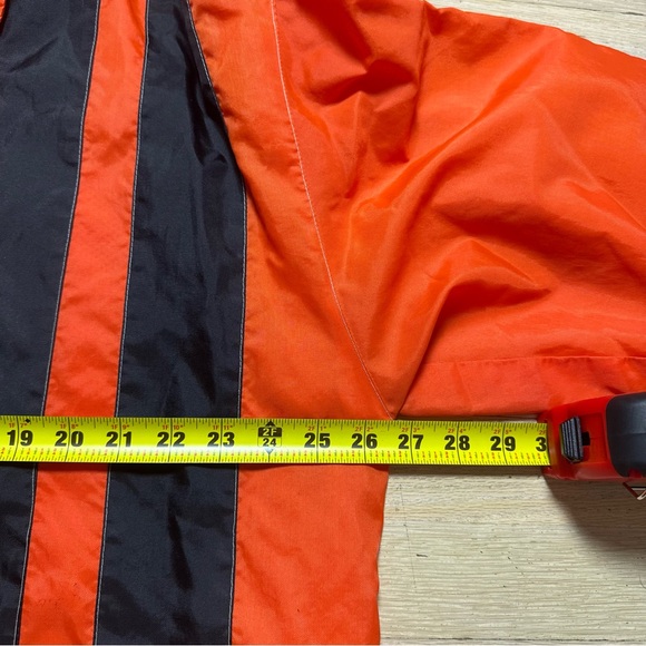 Vintage 90s Great Bear Orange Black Stripe Windbreaker Jacket Mens M Retro - Picture 9 of 15